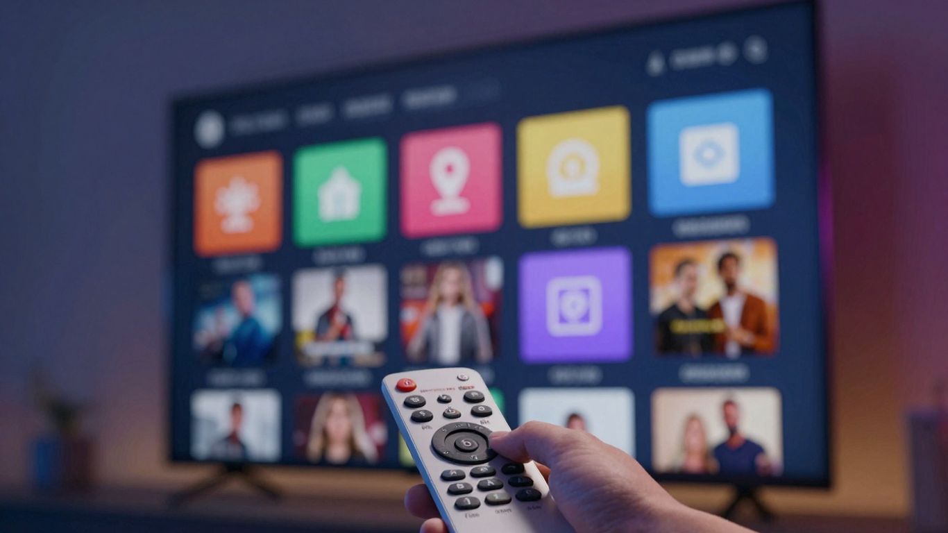 IPTV Smarters Pro interface on a TV screen.