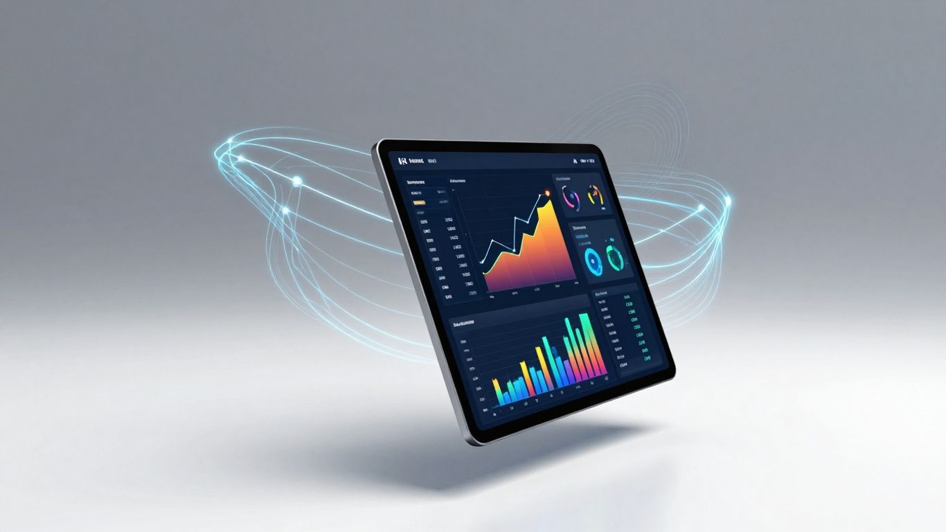 Bhip GDP System dashboard with charts and glowing lines.
