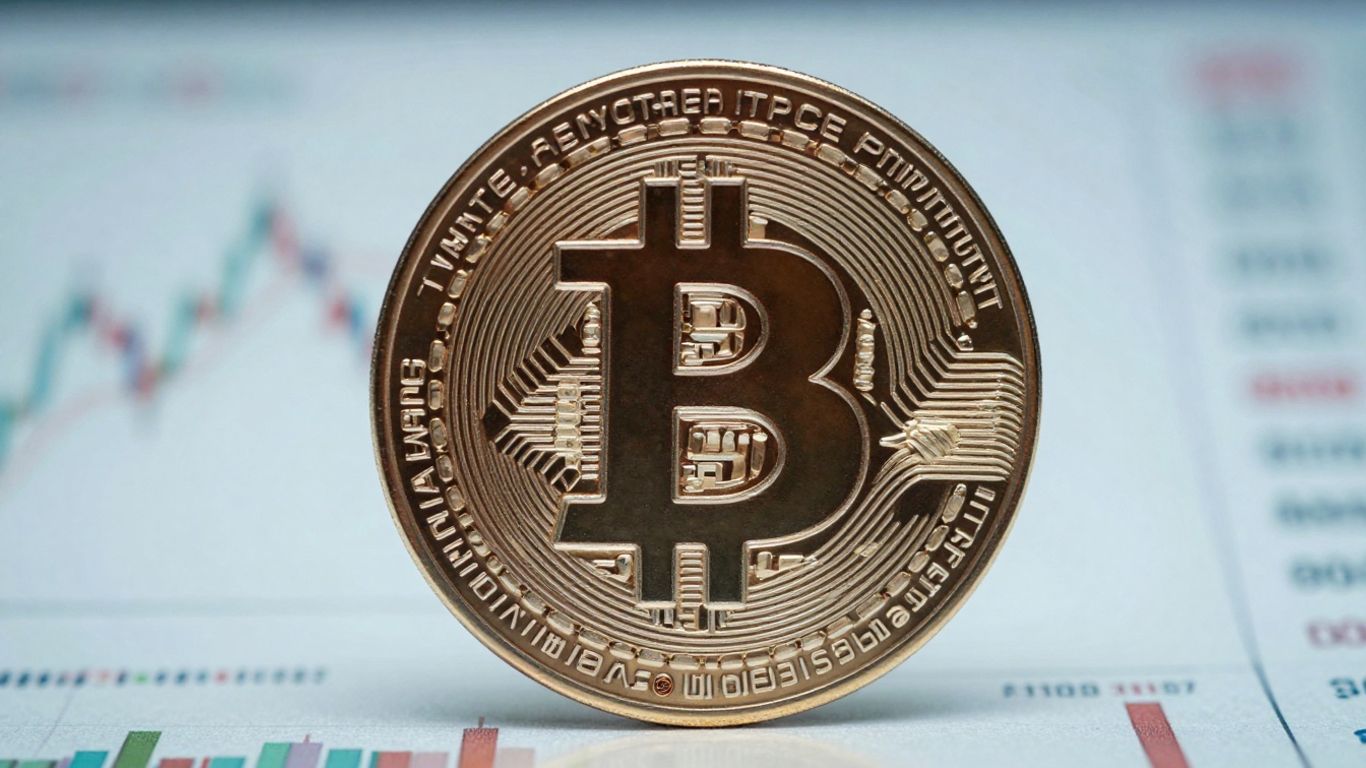 Bitcoin symbol on financial charts