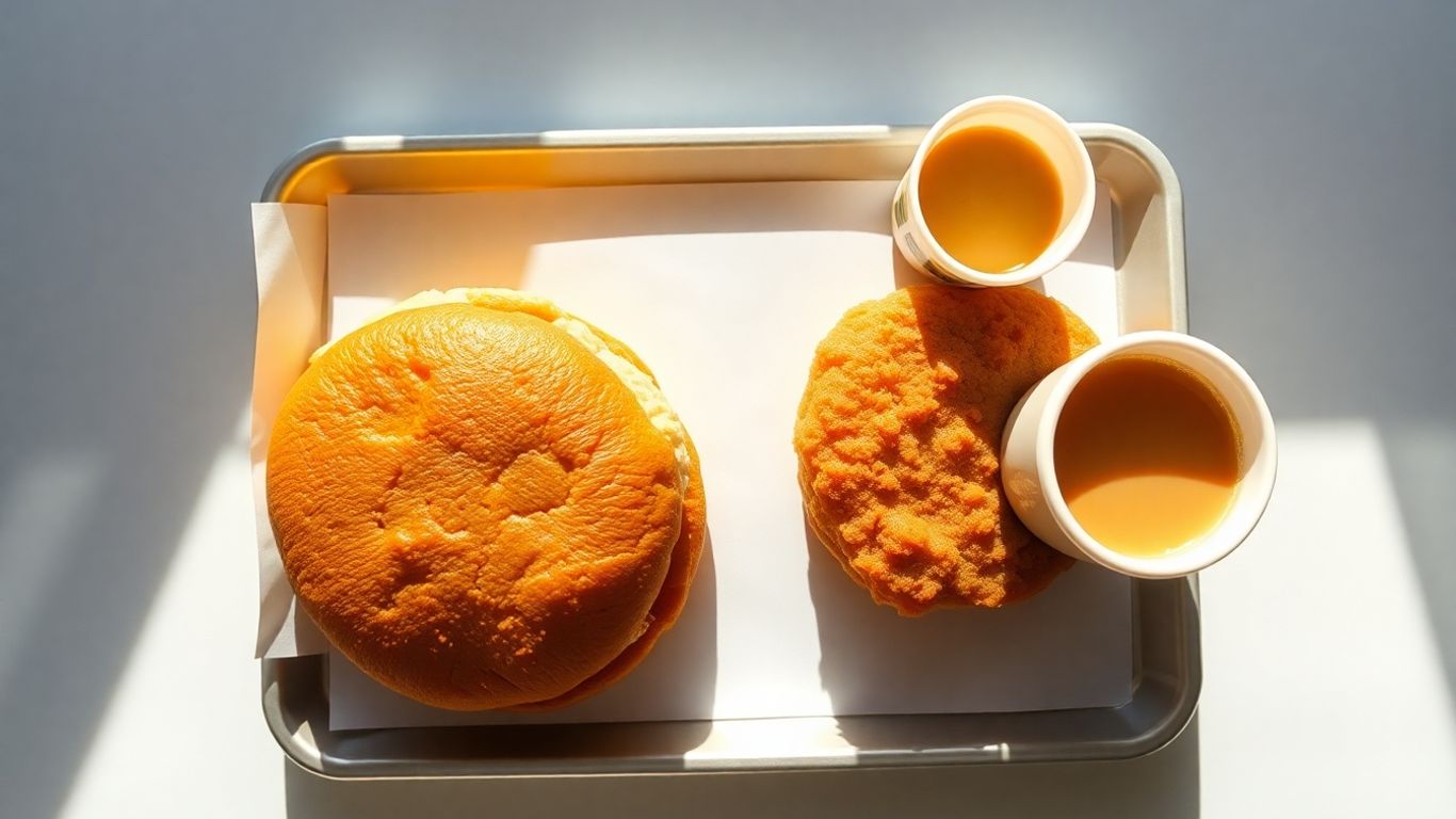 McDonald's breakfast items on a tray.
