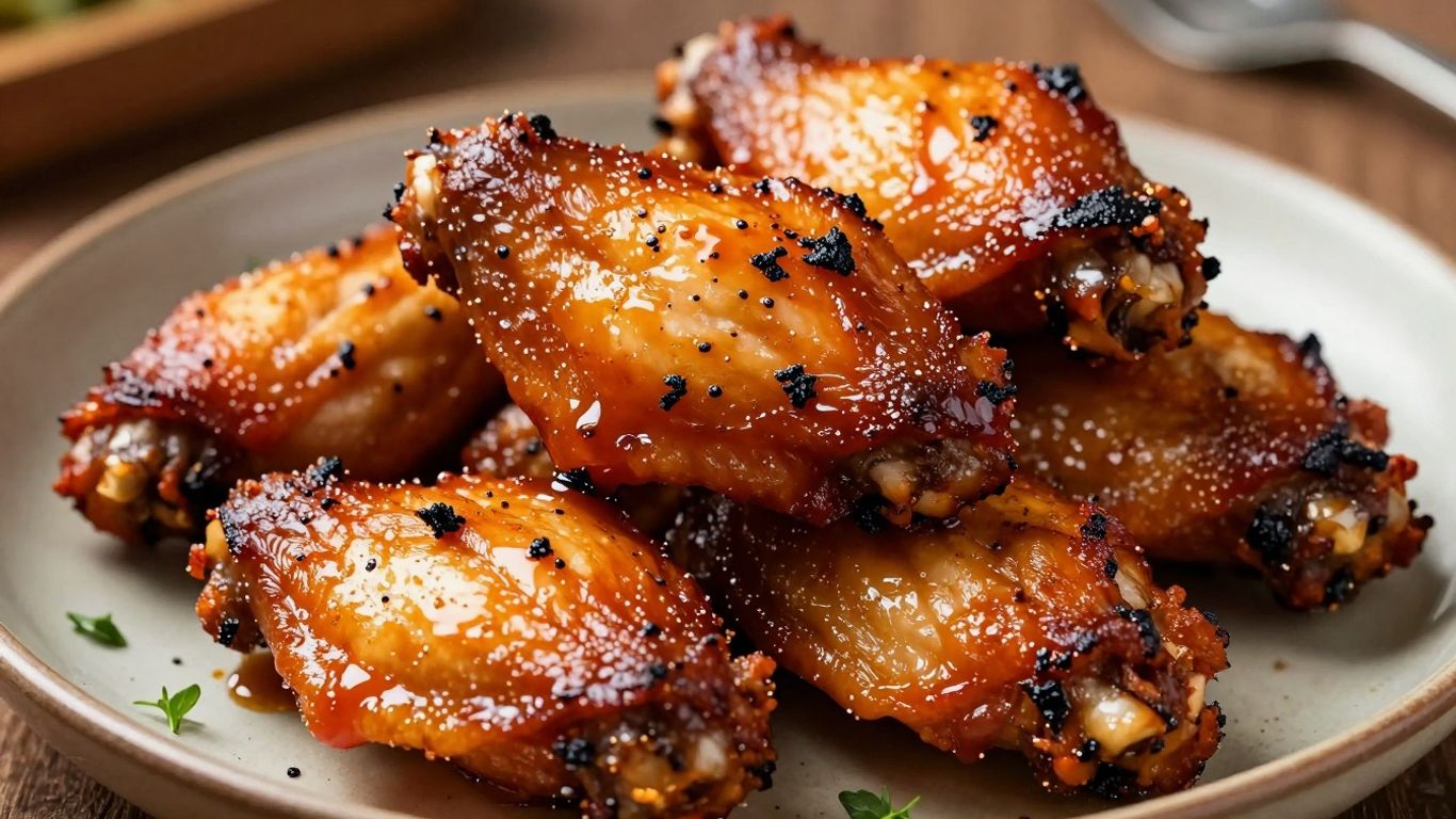 Crispy BBQ chicken wings on a platter