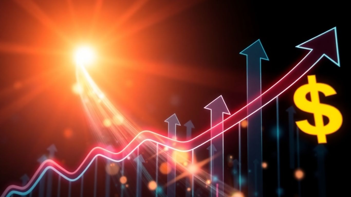 Stock futures rising, financial growth concept.