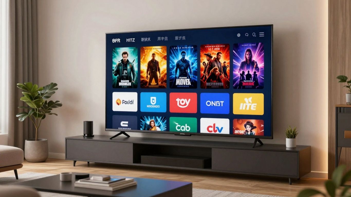 IPTV TV APK free movies on a large screen.