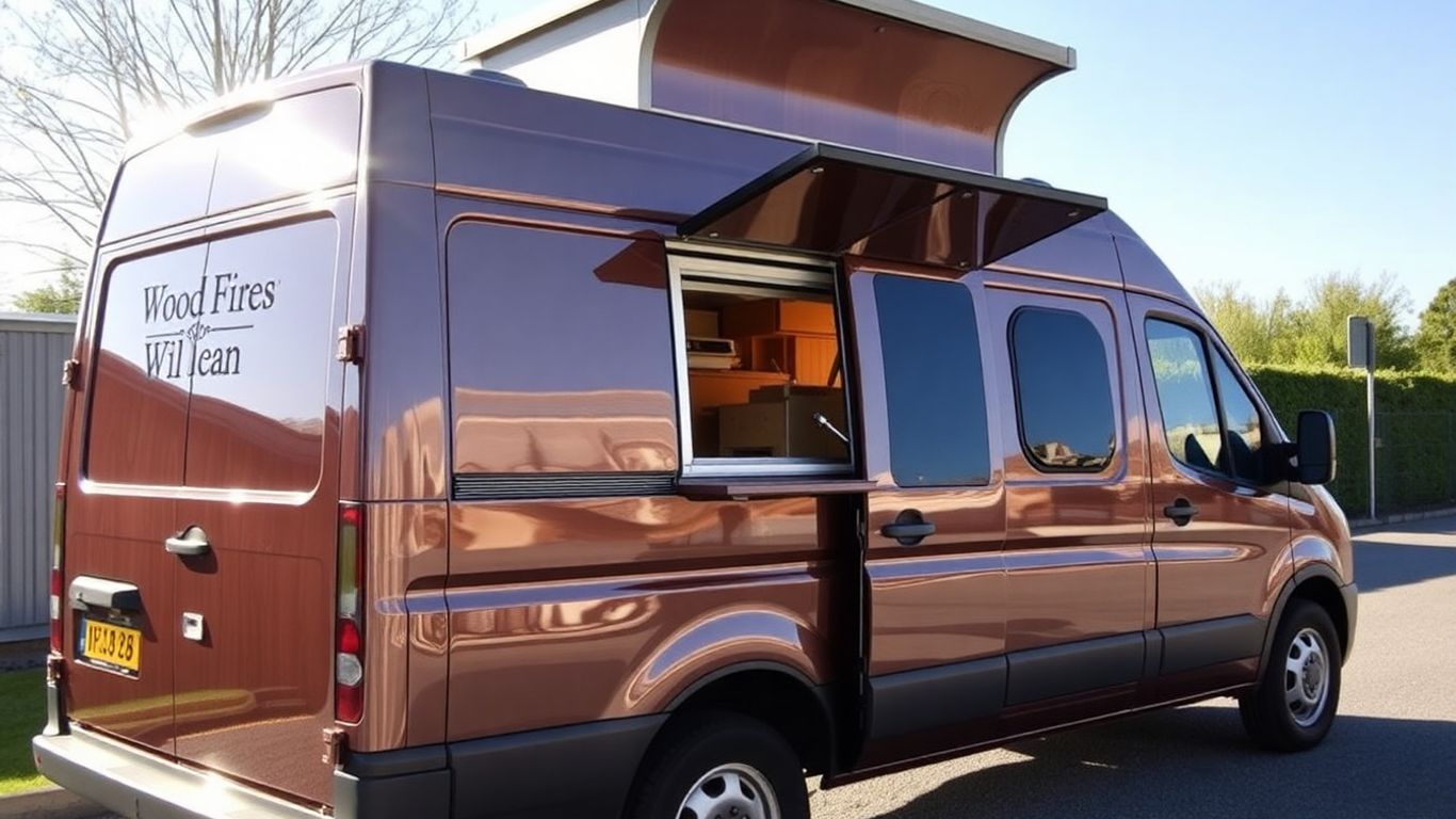 Wood fired pizza van for sale, mobile oven trailer.