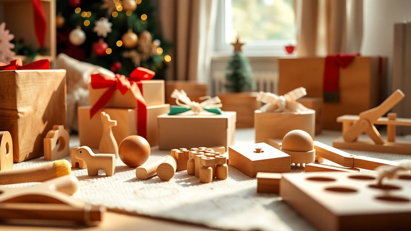 Montessori Christmas gifts for a 4-year-old encouraging play.