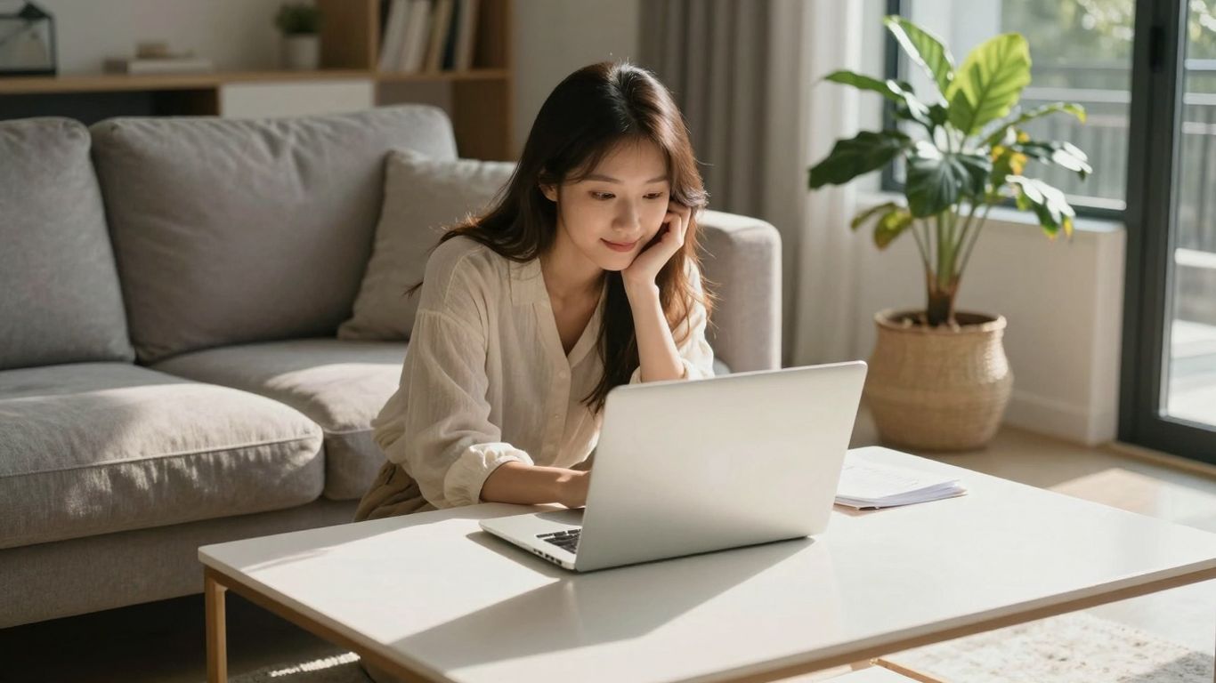 Persona comparando seguros de hogar en línea fácilmente.