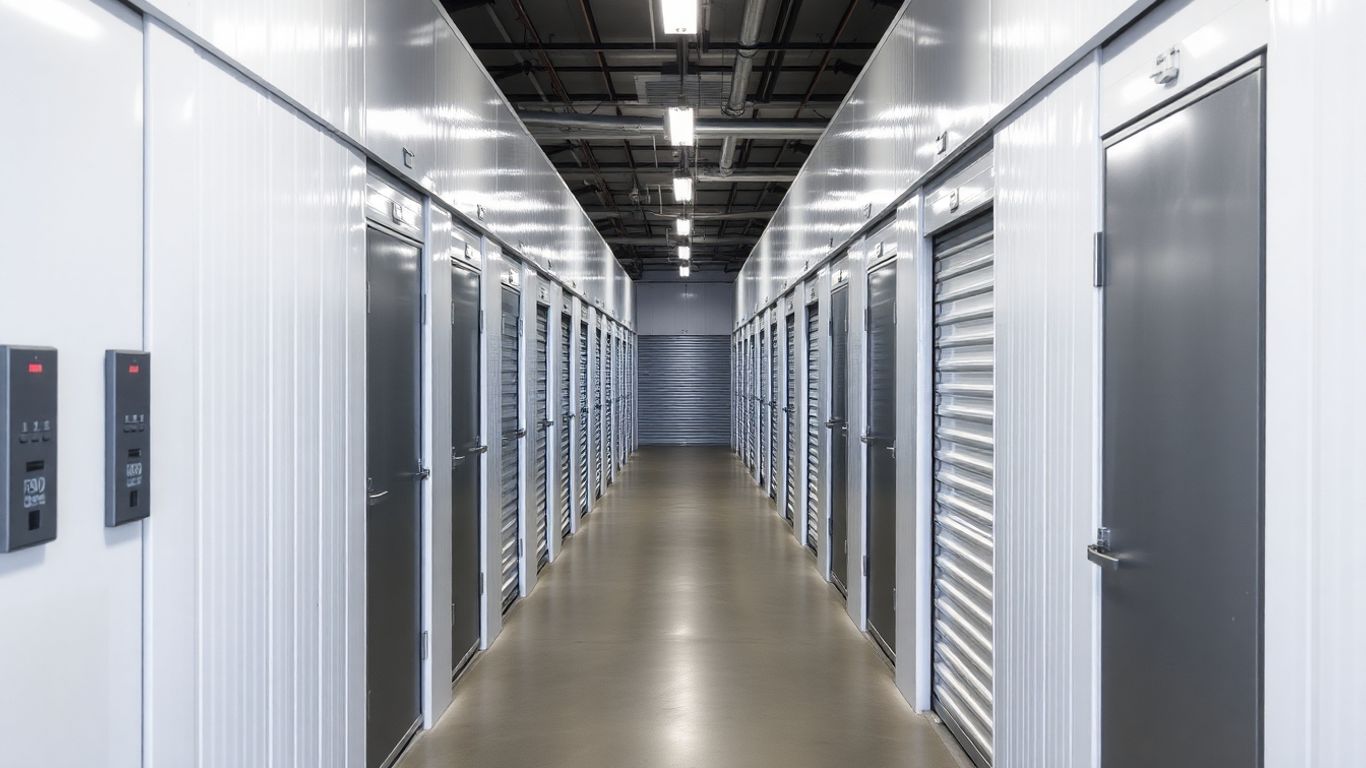Modern secure storage facility with clean storage units.