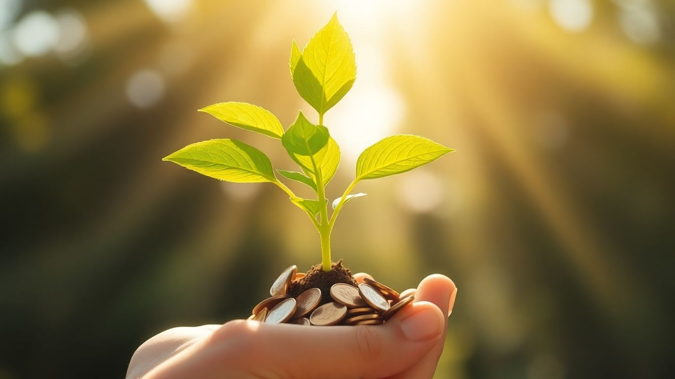 投資収益率を最大化する植物とコイン