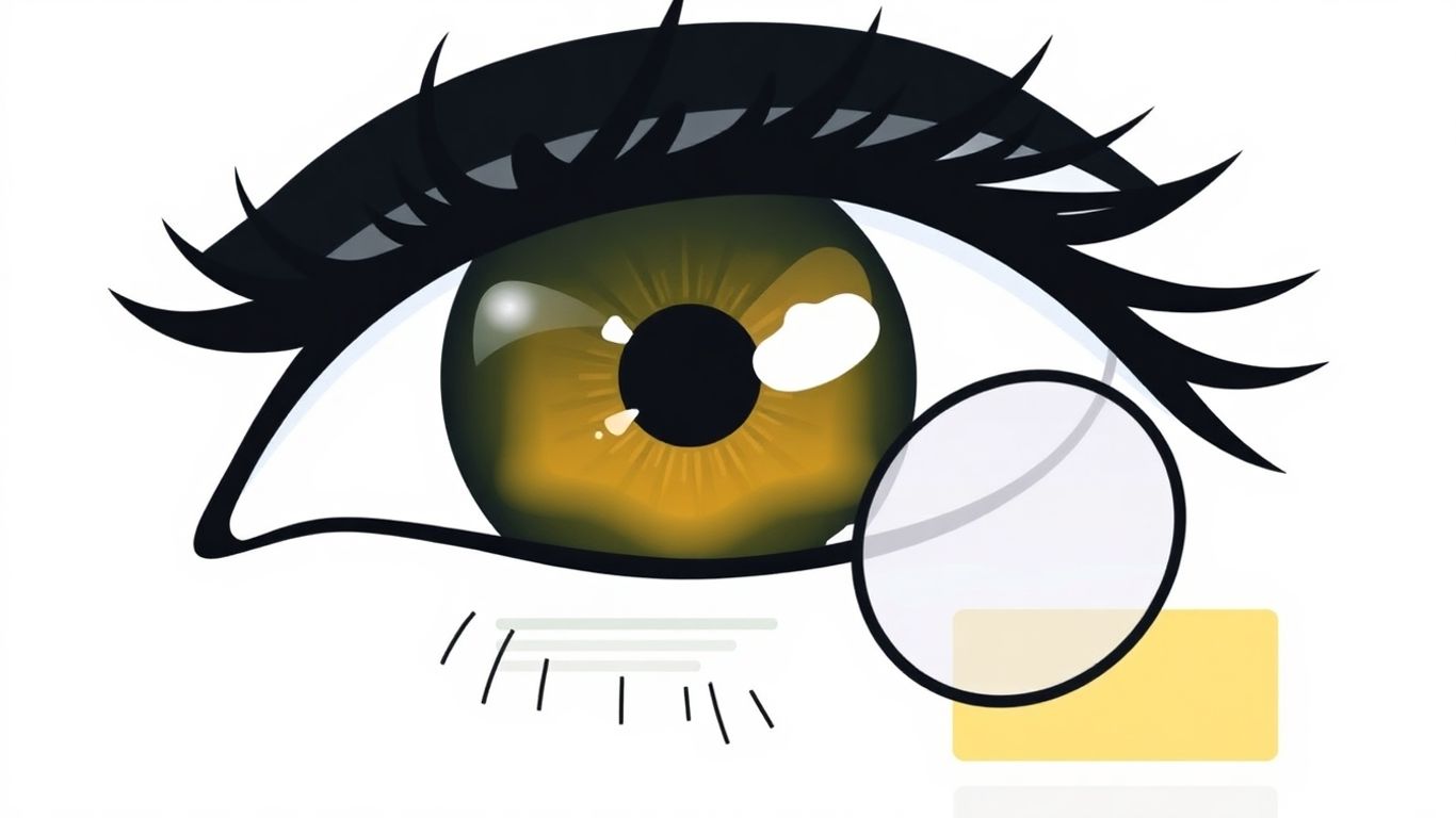 Eye analyzing website design with code elements.