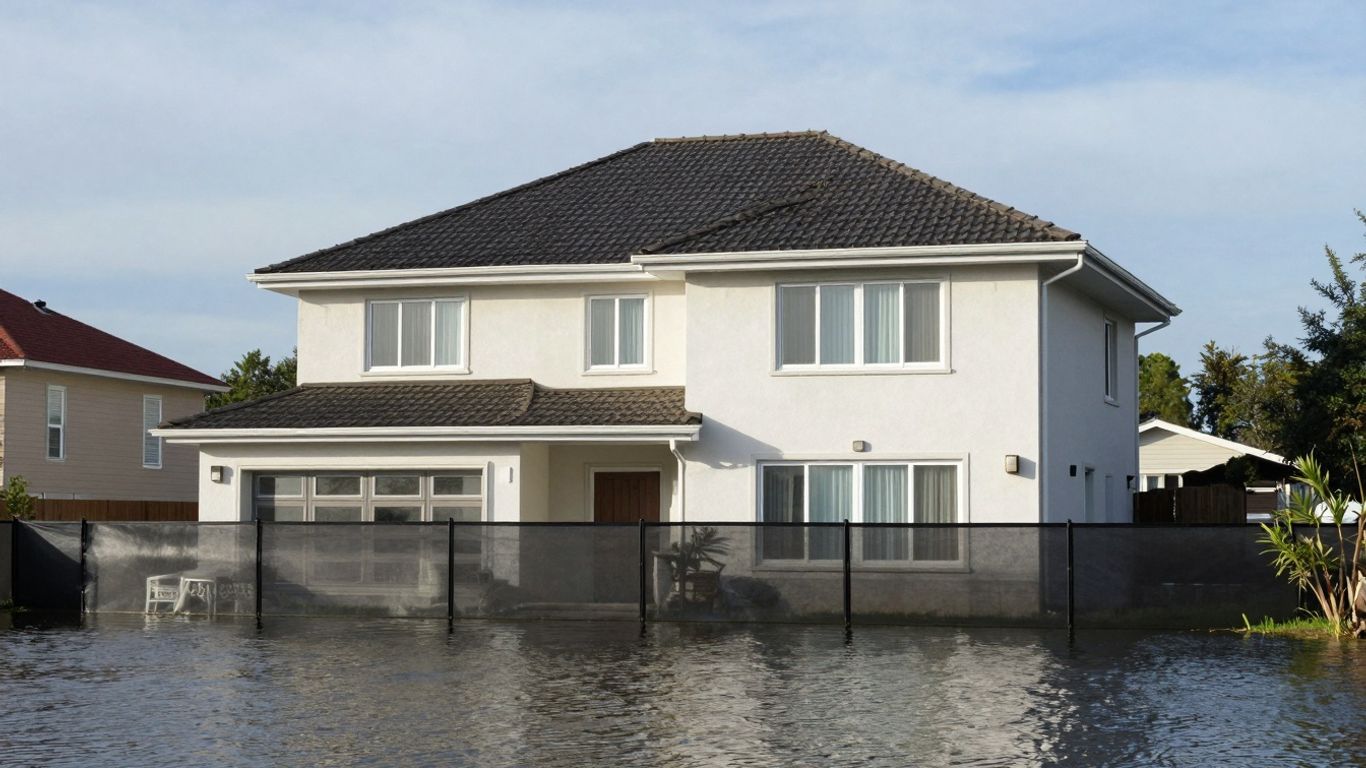 Casa protegida contra inundaciones y fenómenos naturales.