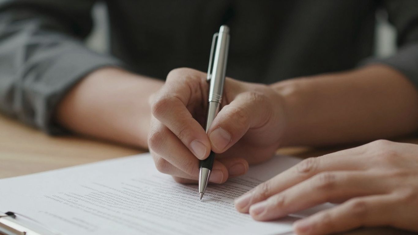 Hands making a life insurance beneficiary decision.