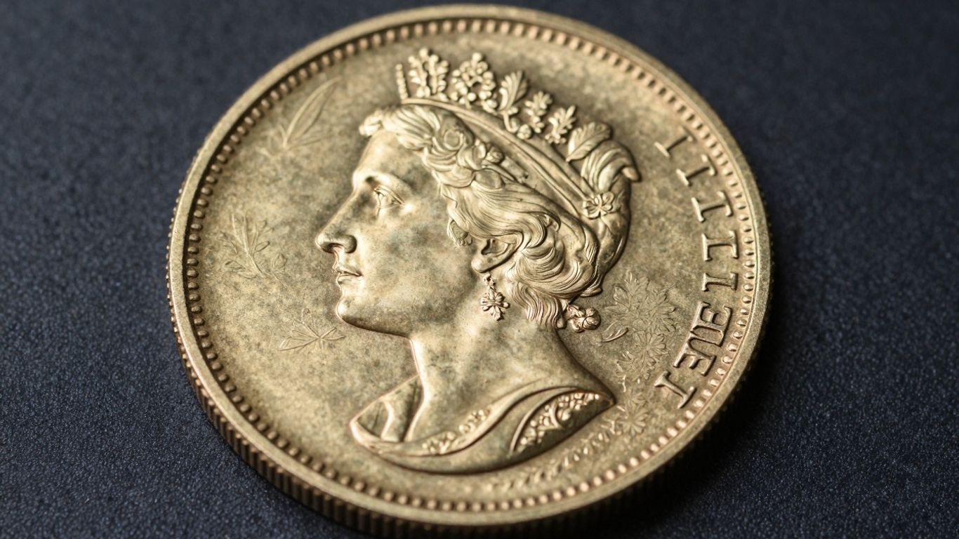 Gold Britannia coin close-up