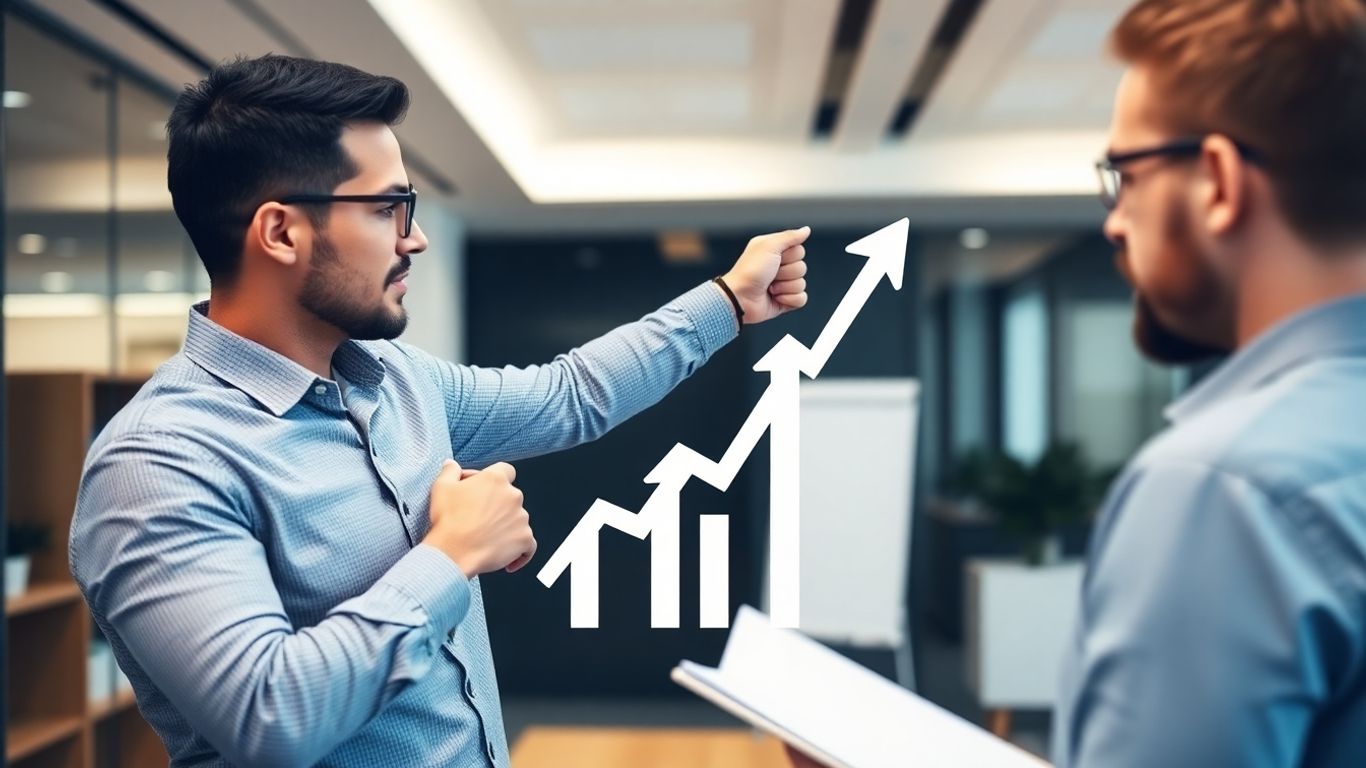 Office training session with upward trends.