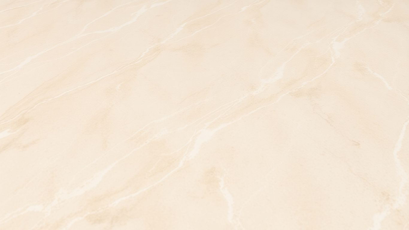 Polished Botticino marble floor with subtle veining.