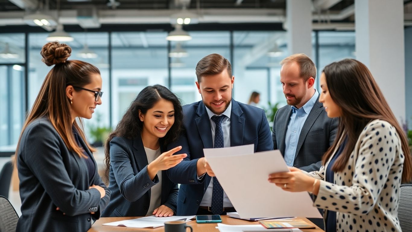 Workforce upskilling and internal mobility in a modern office.