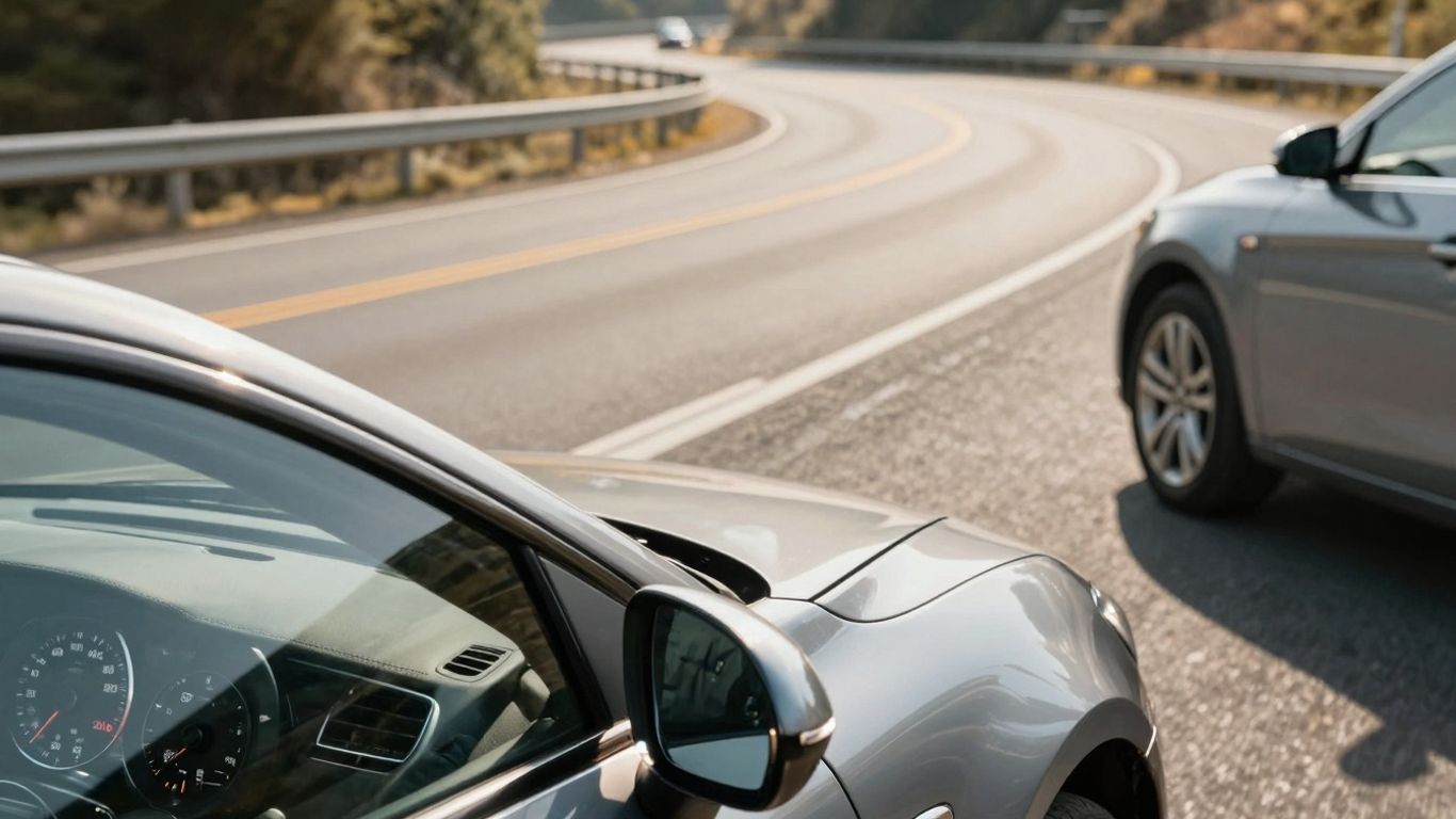 Car driving on highway with high mileage