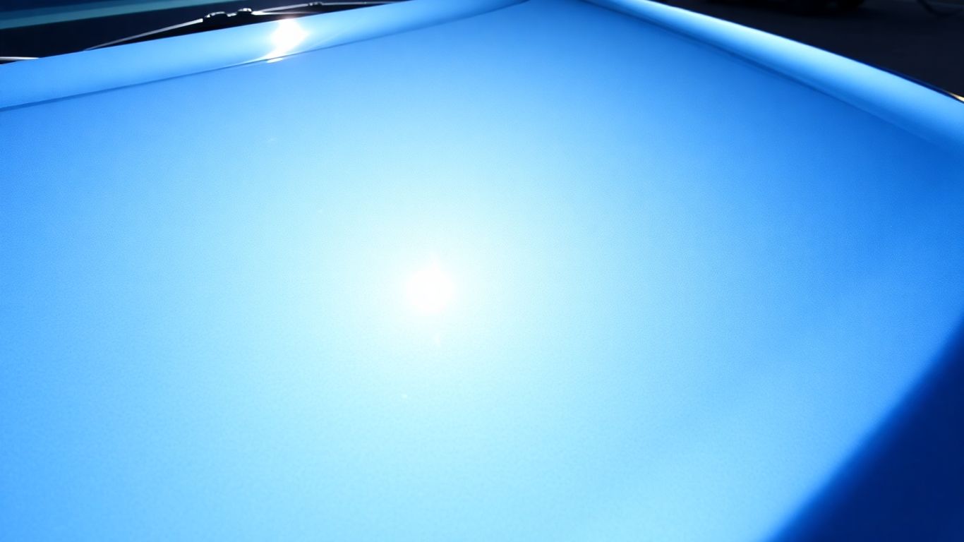 Gleaming new car with a protective, reflective paint finish.