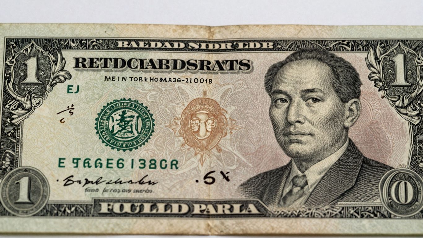 Collection of vintage paper money with detailed designs.