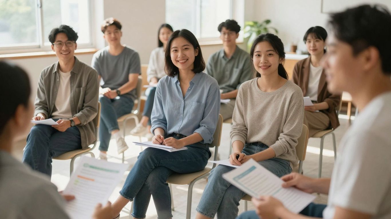 Oamenii participă la o sesiune de educație sanitară în comunitate.