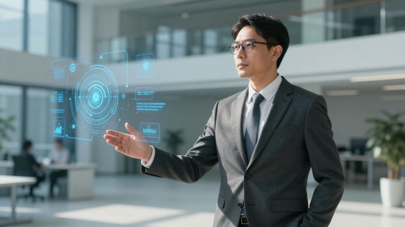 IT advisor in a modern office, driving company growth.