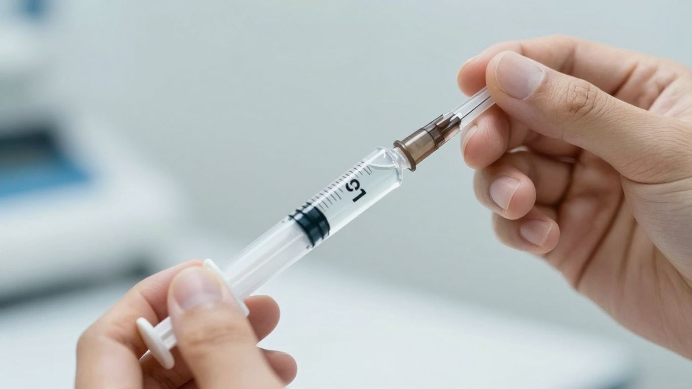 B-12 injection preparation in a clinic setting.