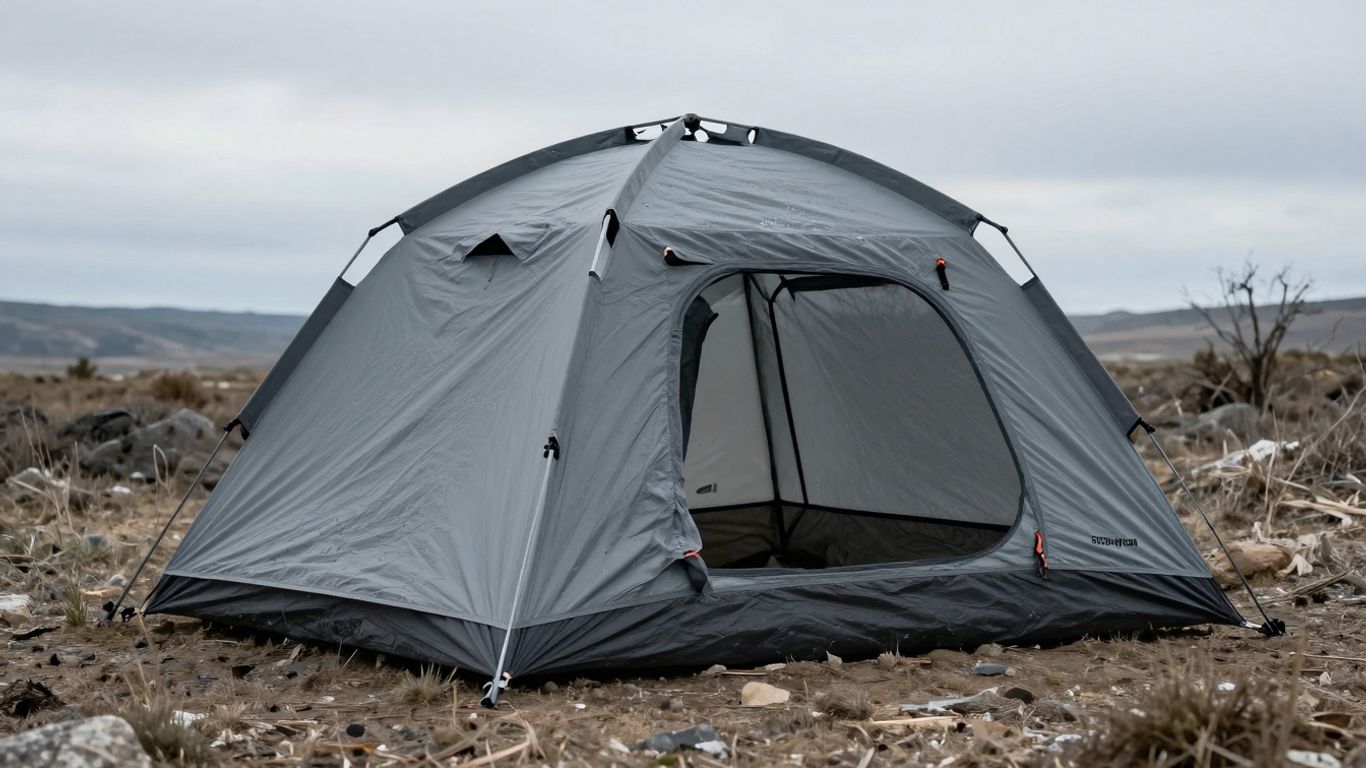 KUIU Storm Star 2 four-season tent pitched outdoors.