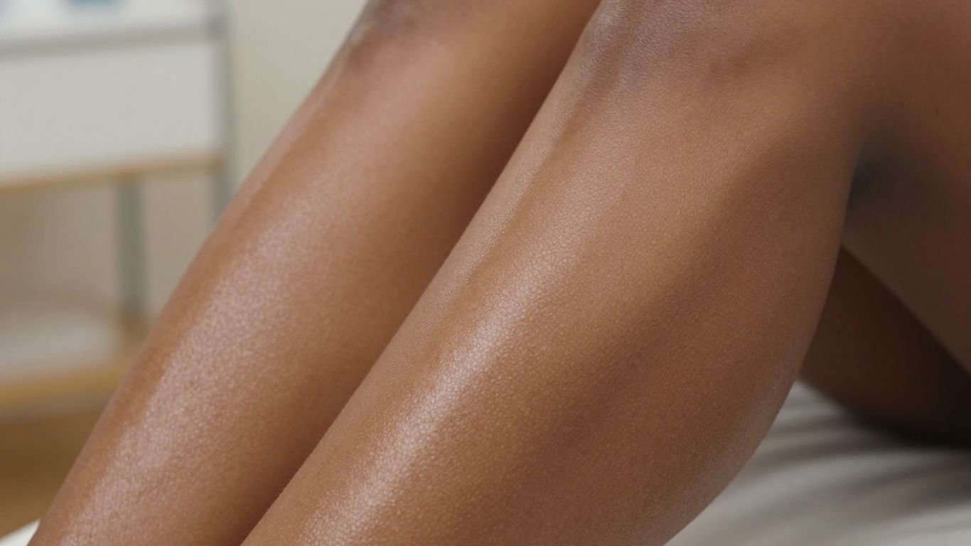 Smooth, hair-free leg after laser hair removal treatment.
