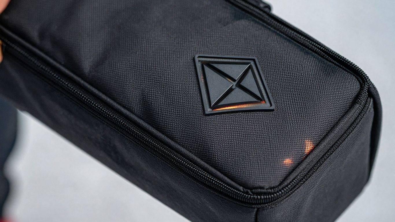 Black Diamond Heated Chalk Bag with glowing interior