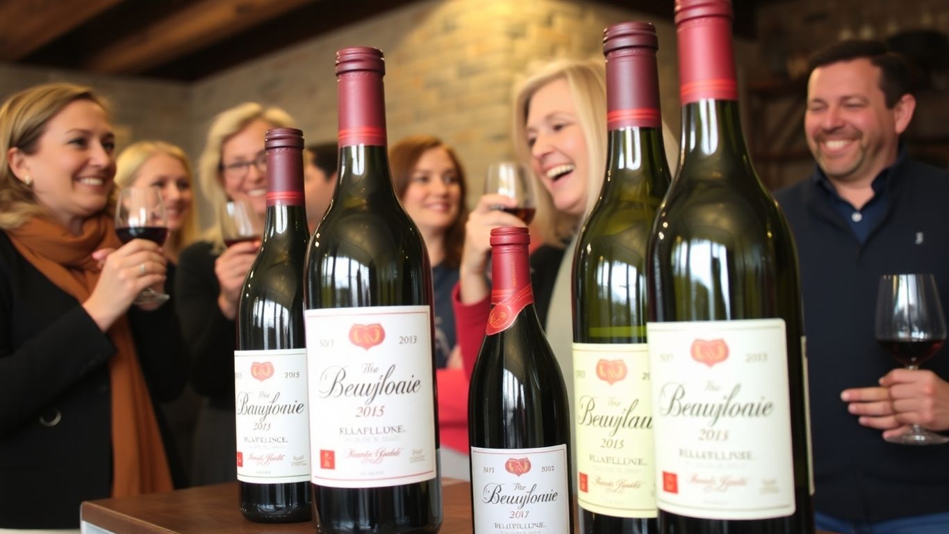 Fête du Beaujolais Nouveau avec vignerons et vin.