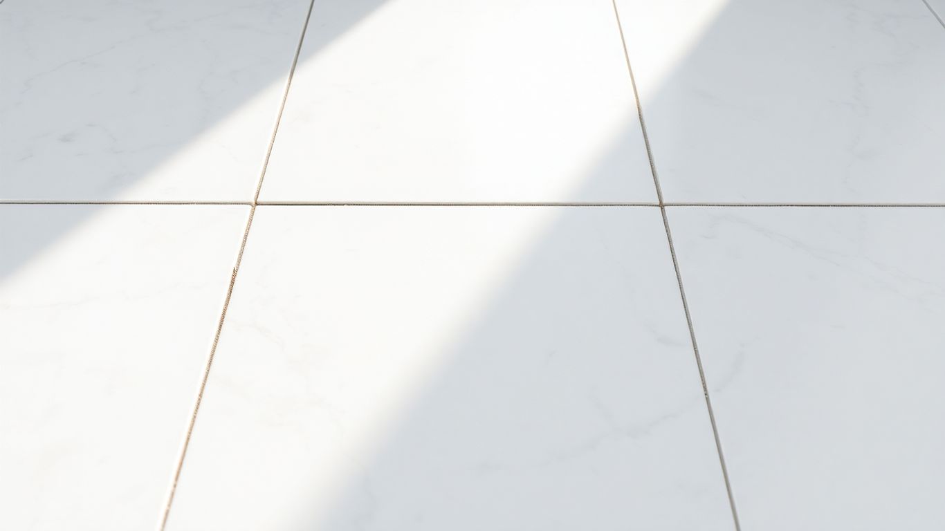 Clean marble tile grout with polished surface.