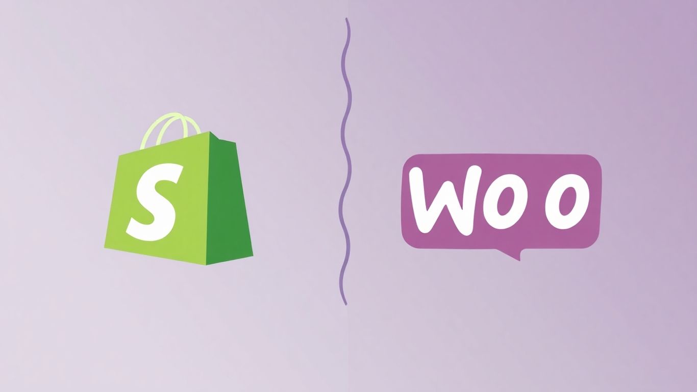 Shopify and WooCommerce logos merging together.