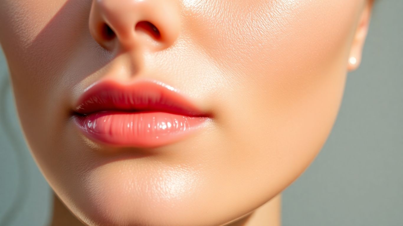 Close-up of healthy, radiant skin with a dewy glow.