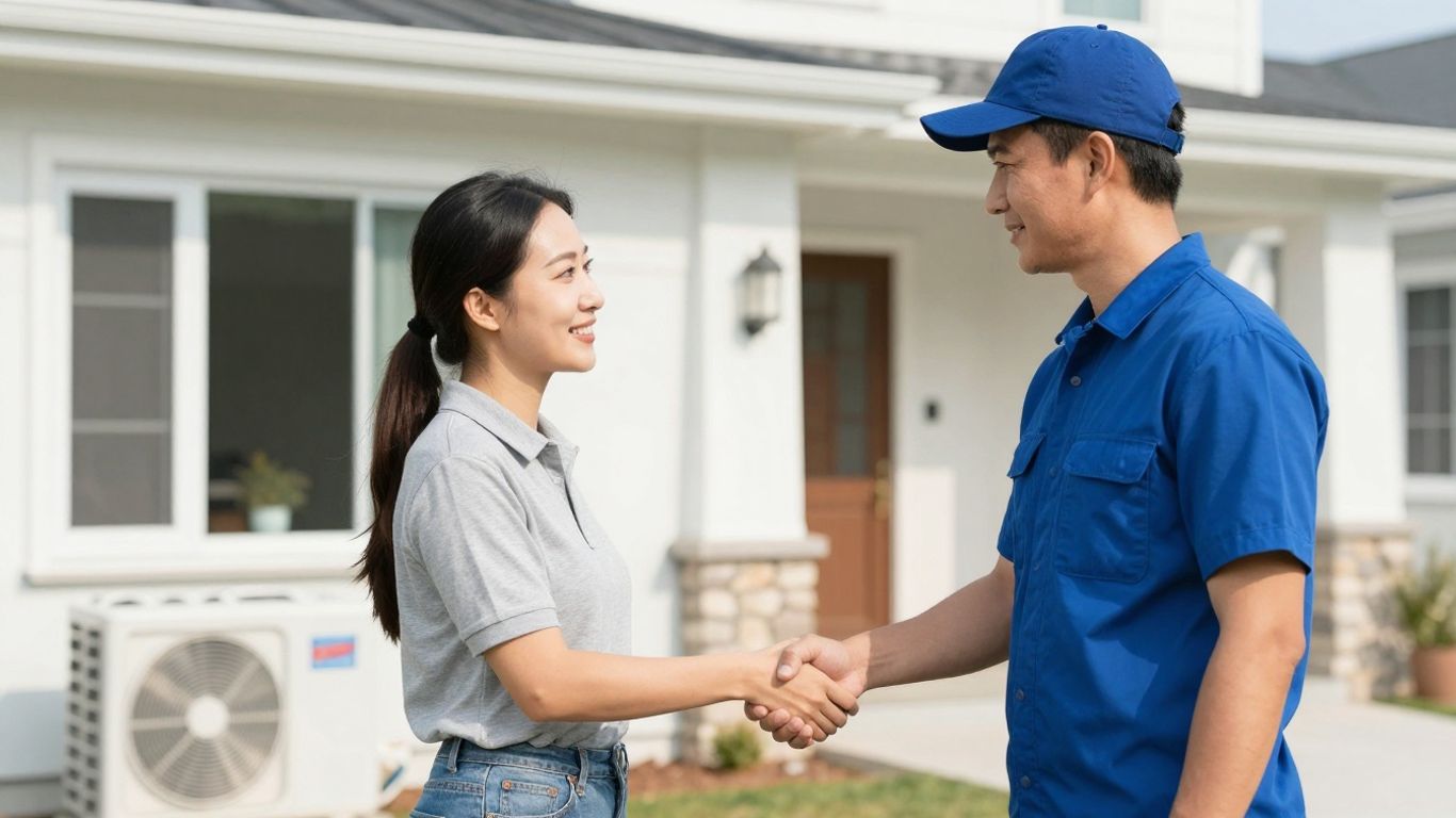 Choosing an HVAC contractor for home service.