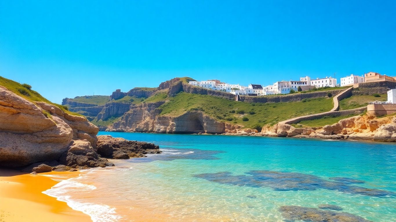 Malta: plaża, morze, klify, słońce, budynki