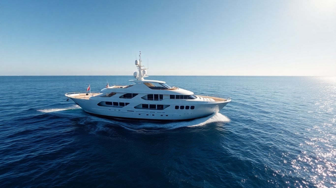 Luxurious superyacht on the ocean