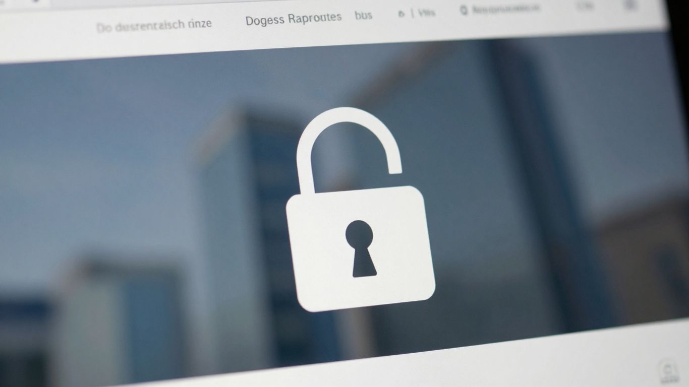 Computer screen with website security lock icon.