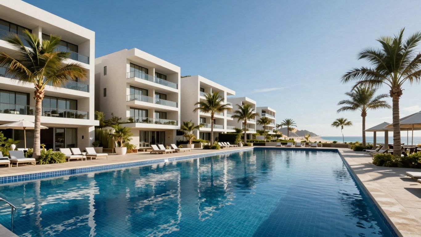 Luxury Cabo condo with ocean view and pool.