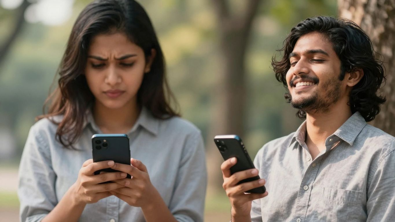 Persoană relaxată în natură, departe de telefon.