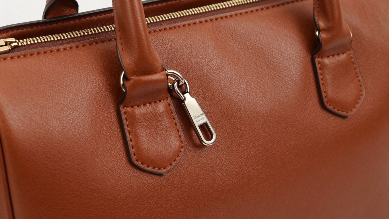 Ledertasche mit Reißverschluss und feiner Handwerkskunst