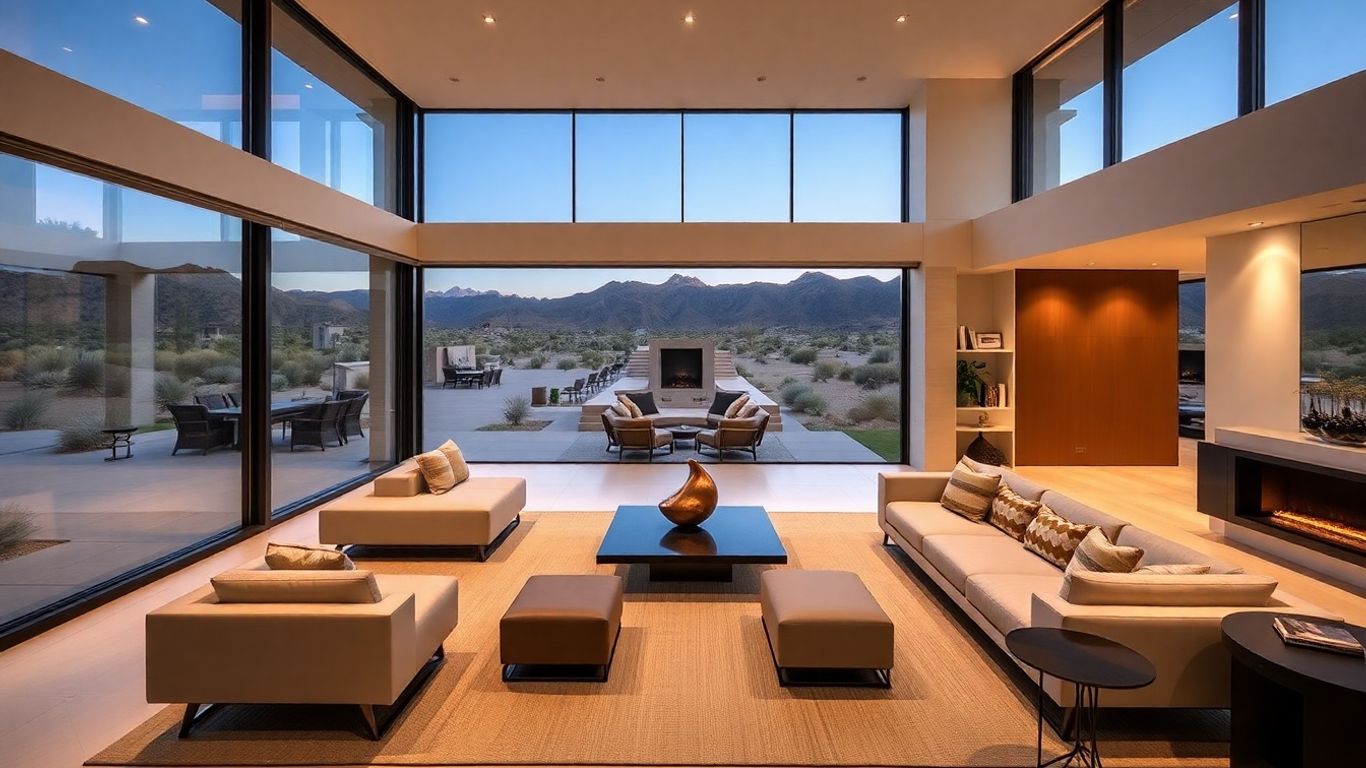 Barry Manilow's modern desert home interior.