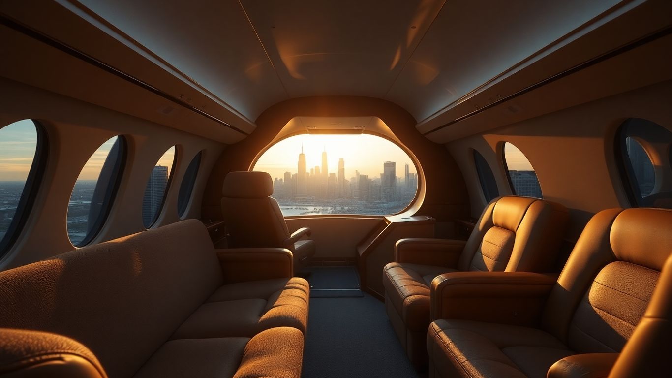 Luxury private jet interior
