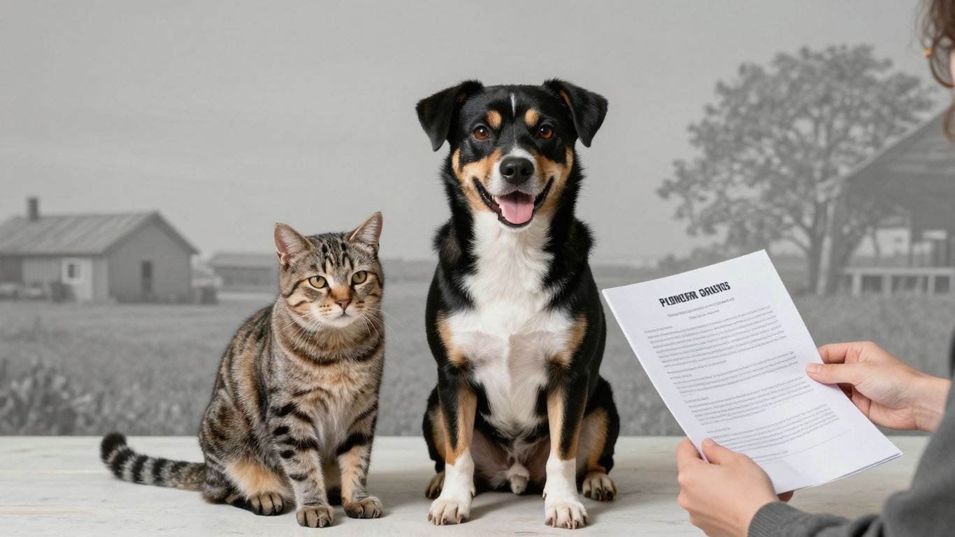 NFU Mutual pet insurance policy with happy pets.