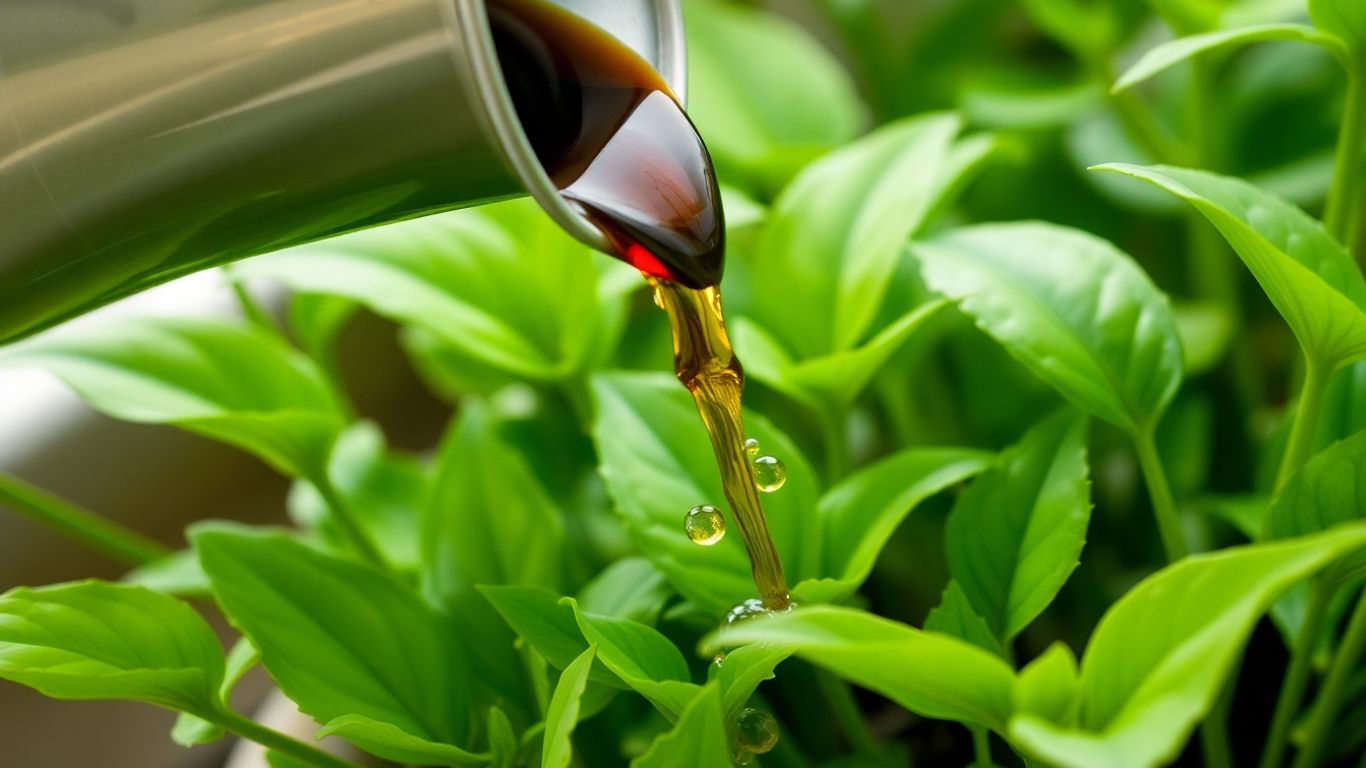 Zimmerpflanze mit Komposttee gegossen