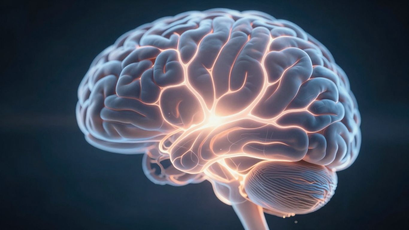 Brain with glowing neural pathways