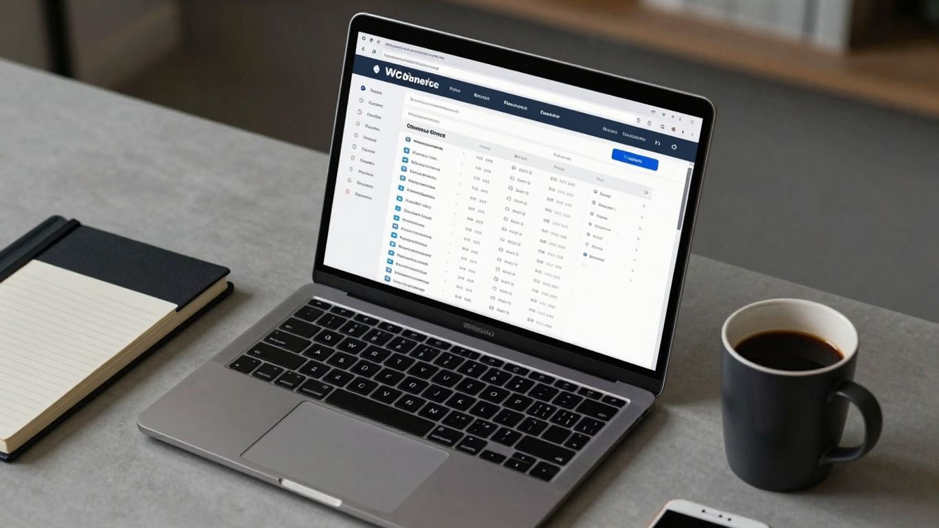 WooCommerce orders dashboard on a laptop screen.