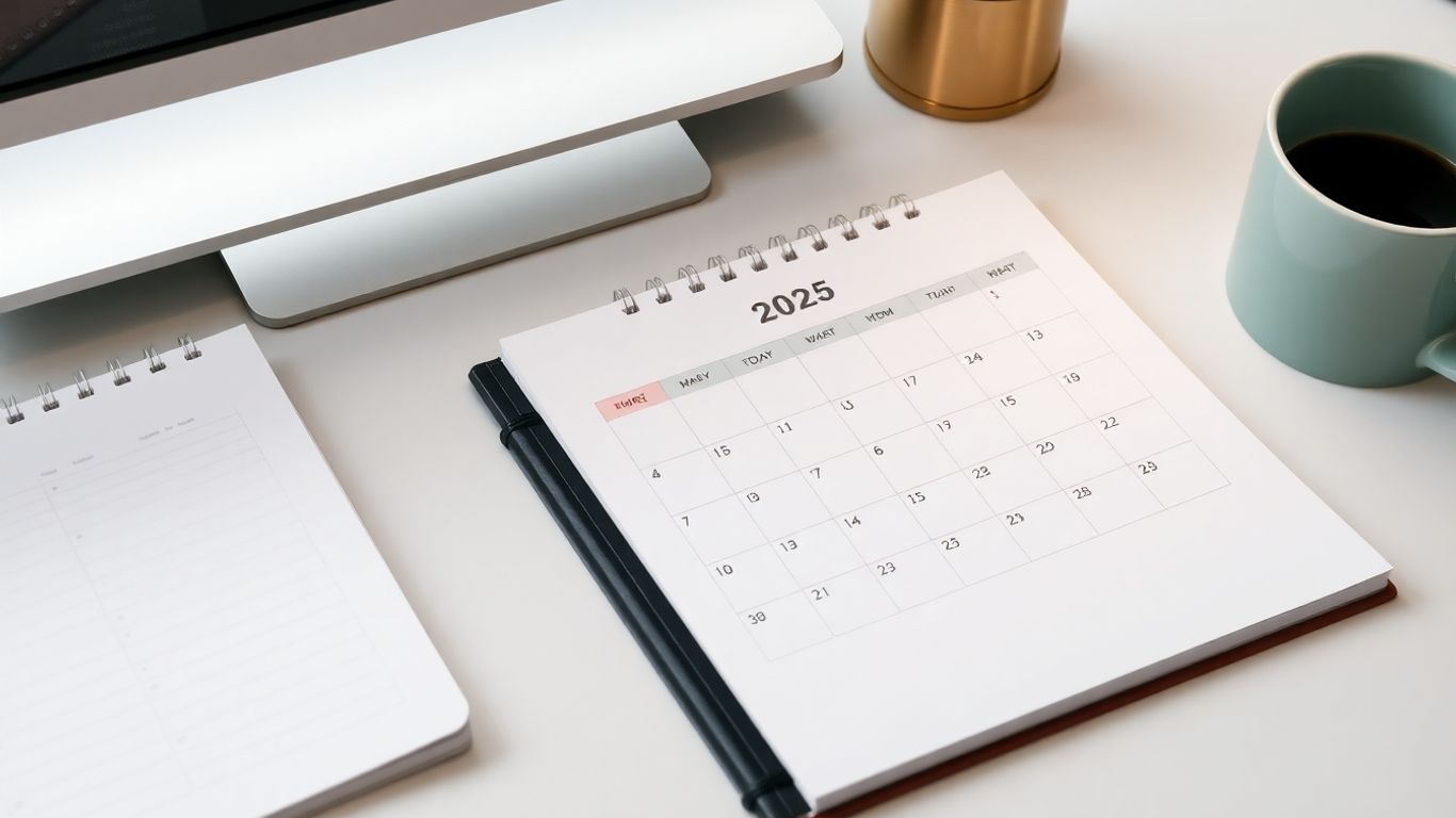 2025 retail calendar business planning desk setup