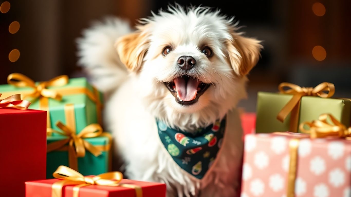Dog with Valentine's gifts