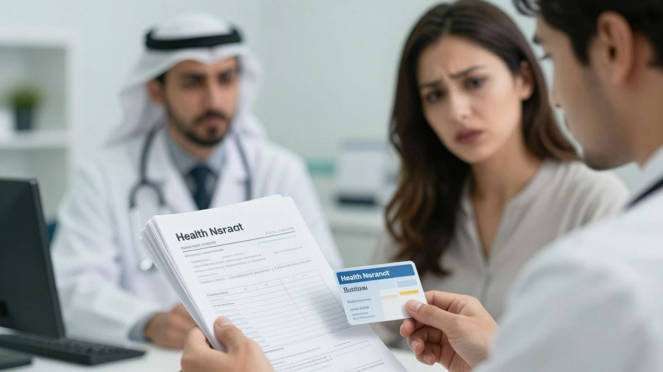 Person worried about medical bills and health insurance.