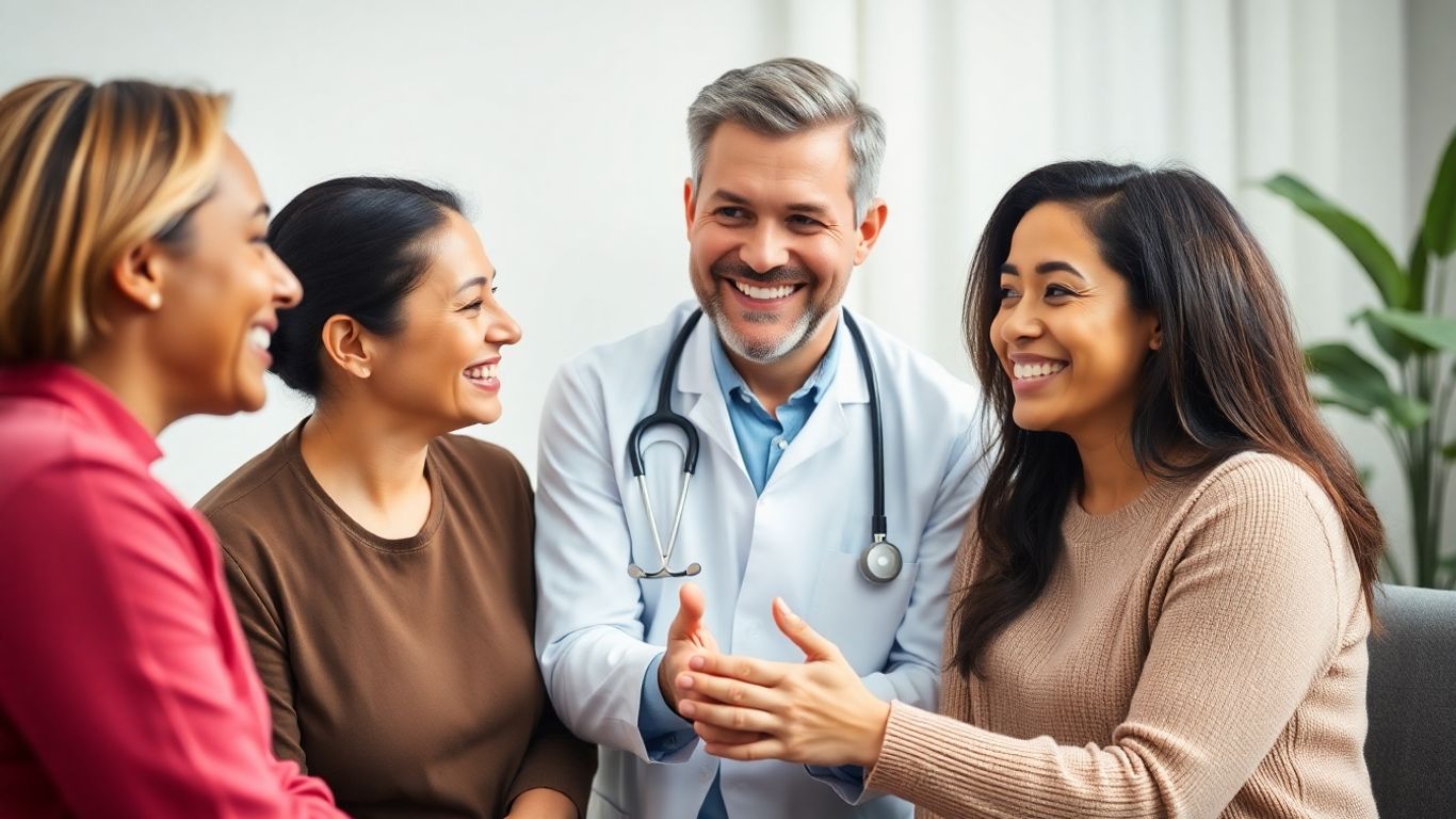 Healthcare professional and patient in a trusting conversation.