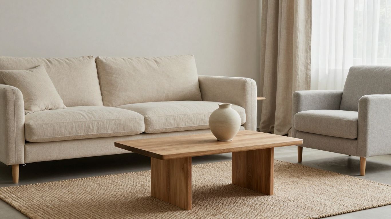 Elegantă discretă în decor, mobilier neutru, lumină naturală.